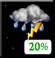 Tonight: A slight chance of showers and thunderstorms before 11pm. Mostly cloudy, with a low around 57. Northwest wind 5 to 10 mph. Chance of precipitation is 20%. New rainfall amounts less than a tenth of an inch possible. Tonight: Slight Chance Showers And Thunderstorms then Mostly Cloudy