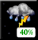 Wednesday Night: A chance of showers and thunderstorms before 2am, then a chance of showers and thunderstorms. Mostly cloudy, with a low around 71. Chance of precipitation is 40%. Wednesday Night: Chance Showers And Thunderstorms
