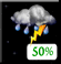 Tonight: A chance of showers and thunderstorms before midnight, then a chance of showers and thunderstorms. Mostly cloudy, with a low around 69. Southwest wind 0 to 5 mph. Chance of precipitation is 50%. New rainfall amounts less than a tenth of an inch possible. Tonight: Chance Showers And Thunderstorms